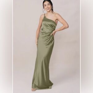revelry jade satin dress Jade Satin Floral Print Dress
